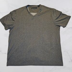 Perry Ellis mens EUC gray XL v-neck short sleeve shirt